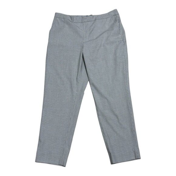 Banana Republic Hayden Pants Gray Micro Houndstooth Stretch Trousers Size 14 - Picture 1 of 10